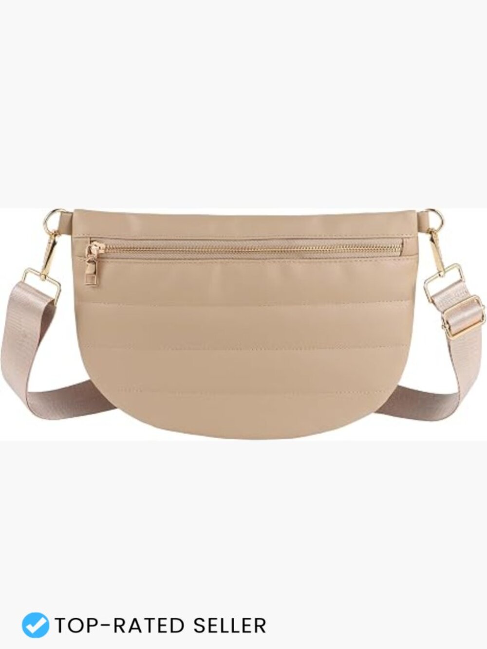 Quilted Puffer Leather Belt Bag Crossbody Fanny Pack Adjustable Strap Trendy